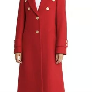 sam edelman gold button coat red size 6